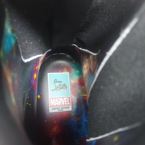 CHRISTIAN LOUBOUTIN Marvel WOMENS Vibrano Black Silver Boot - Picture 4 of 14